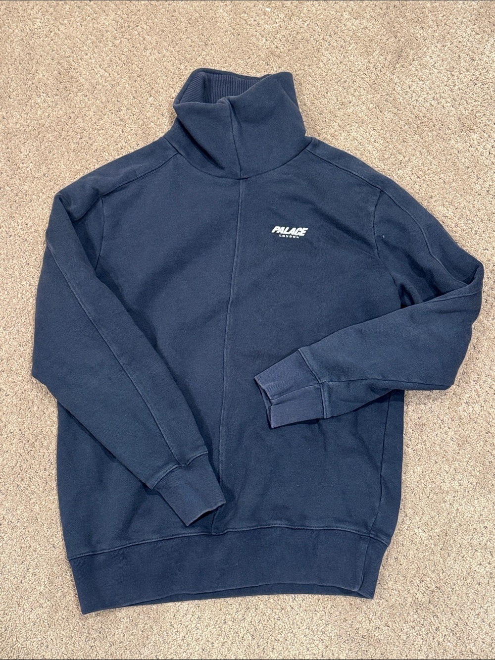 PALACE Navy Mockneck Logo Sweatshirt